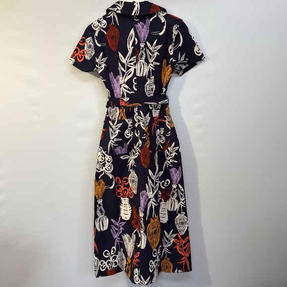NWT Anthropologie Maeve Short-Sleeve Linen Tie-Waist Midi Dress XS - Picture 16 of 17